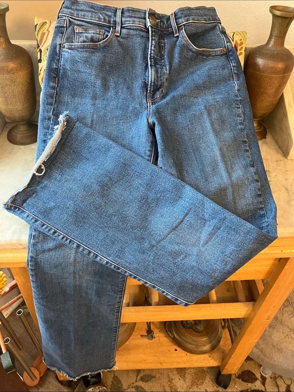 Veronica Beard Light Blue Gorgeous Denim Jeans Sexy Stretchy 29”! Frayed Hem!